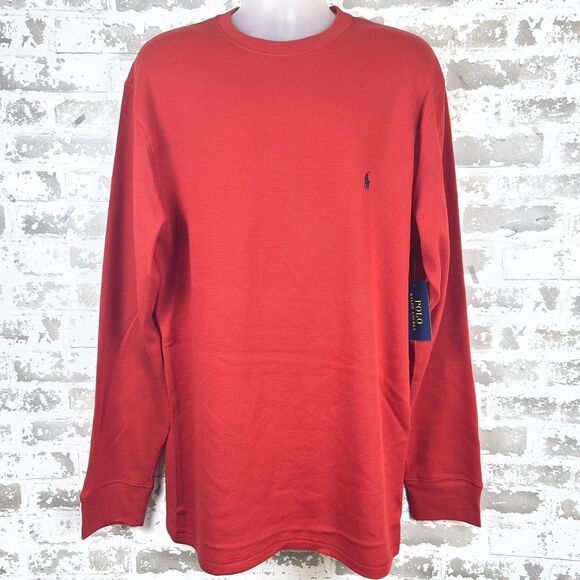 Polo Ralph Lauren Men’s 1XT Red Long Sleeve Thermal Waffle Knit Sleepwear TShirt - Picture 1 of 11